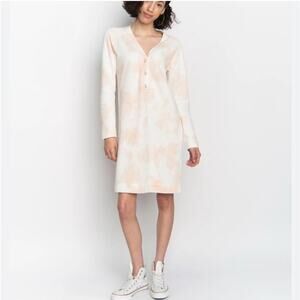 WVN. FOR YOU Cameron Dress SZ Large Organic Cotton Tie Dye Cameo Rose NWT WOVEN